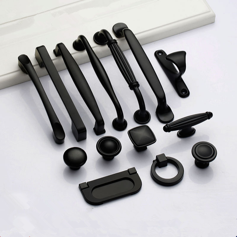 Furniture Hardware China - Zwarte handgrepen voor meubelkastknoppen en keukenlade