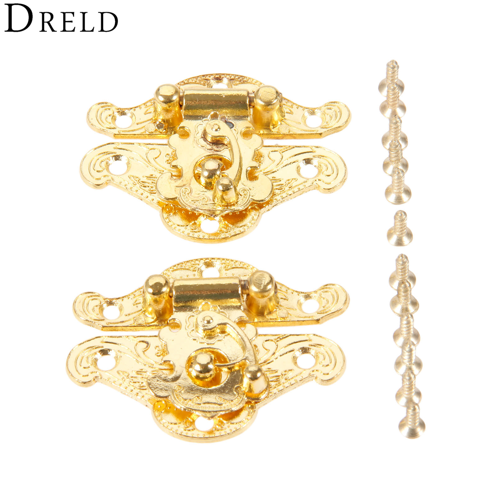 Furniture Hardware Antique - Dreld 2Pcs Antieke Gold Box Klink