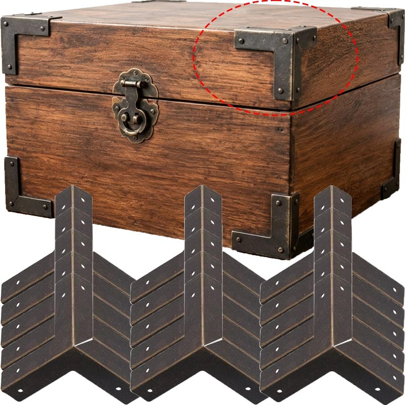 Furniture Hardware Antique - 4/16set antieke bronzen hoekbeschermers ijzeren houten